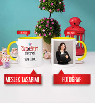 Özel Eğitim Öğretmeni Kupa Bardak Sarı Fotoğraflı