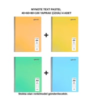 TEXT PASTEL DEFTER A4 40+60+80+100 YAPRAK ÇİZGİLİ 4 Adet
