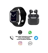 BGGTech Watch 7 Series T700 S Yeni Nesil Akıllı Saat Smart Watch + 3.Nesil Kablosuz Bluetooth Kulaklık İkili Paket (Siyah)