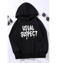 Çocuk Usual Suspect Baskılı Sweatshirt (Siyah)