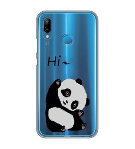 Huawei P20 Lite Uyumlu Sevimli Panda Desenli Şeffaf Telefon Kılıfı