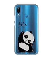 Huawei P20 Lite Uyumlu Sevimli Panda Desenli Şeffaf Telefon Kılıfı