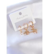 Gold Renk Kuş Figür Zirkon Taşlı Kadın Küpe - TJ-BKP7375