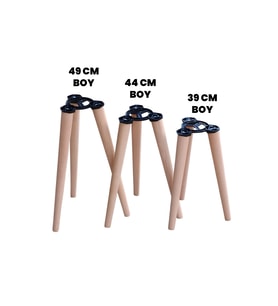 'lü Zigon Sehpa Ayak Takımı – Ahşap Masa & Puf Ayağı – Açılı Orta Sehpa Aparatlı (49cm – 44cm – 39cm)