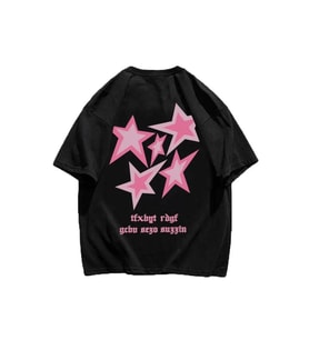 Y2K Pink Starss T-shirt (Siyah)