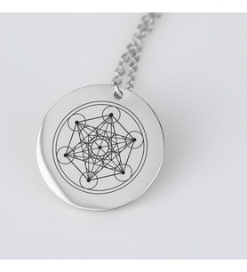 Gümüş  Metatron Disk Kolye