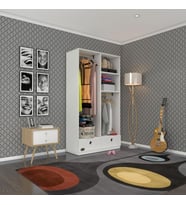 Kenzlife giysi dolabı 2 bölmeli 2 çekmeceli bedri 182*100*42 byz dolap kapaksız