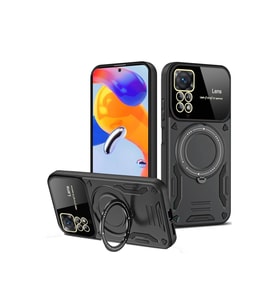 Note 12 Pro 4g Kılıf Joy Lens Standlı Kapak - Siyah