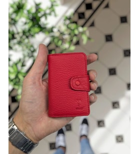 Visso 405 Hakiki Deri Akordeon Karlık Kişiye Özel İsim Baskılı Unisex Çıtçıtlı Kredi Kartlık Cüzdan Çanta Model