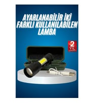 Mey İthalat® Led Lamba El Feneri Küçük Taşınabilir USB Şarjlı Acil Durum Lambası
