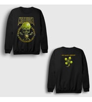 Presmono Unisex Siyah Metallica No Leaf Clover Sırt Baskılı Sweatshirt 523390tt