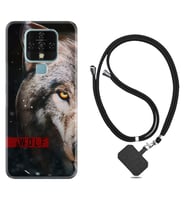 Tecno Camon 16 18P Pova Kılıf Boyun Askılı Silikon Wolf Eyes 1758