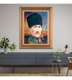 Altın Varaklı Paspartulu Çerçeveli Tablo hb1530