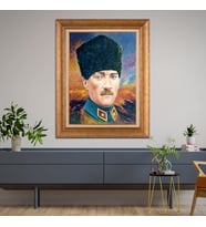 Altın Varaklı Paspartulu Çerçeveli Tablo hb1530