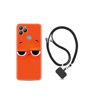 General Mobile Gm22 Plus Kılıf Resimli Desenli Silikon Boyun Askılı Orange 1830