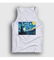 Presmono Unisex Beyaz Starry Night Art Painter Vincent Van Gogh Atlet 303173tt