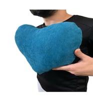 ozclife Kalp Yastığı %100 Pamuklu %100 Boncuk Elyaf - 33 x 34 CM (Mavi)