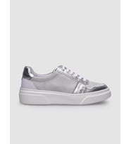 %100 Hakiki Deri Beyaz - Gri Kadın Sneaker