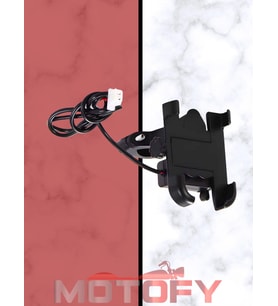 YANDAN AYARLI USB ŞARJ ÇIKIŞLI MOTOSİKLET GİDON TELEFON TUTUCU ALÜMİNYUM