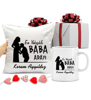 En Yakışıklı Baba Adayı Kupa Bardağı ve Yastığı Hediye Seti (Model 5)