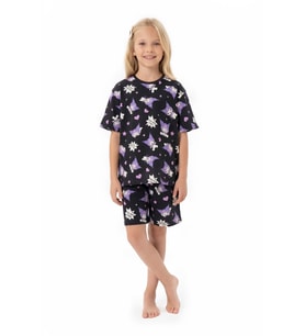 Kız Çocuk %100 Pamuk Ve Şortlu Pijama Takımı 8-13 Yaş 12721IS MODANINO