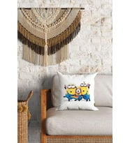 Minyonlar Desenli Çift Yön Dijital Baskılı Dekoratif Kırlent Kılıfı Yastık Kılıfı 39x39cm