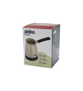 SİNBO SCM-2975 ELEKTRİKLİ CEZVE PLS.TÜRK KAHVE MAKİNE ÇELİK GİZLİ REZİSTANS700W 4 FİNCAN - 320MLTAK-ÇIKAR KULP (5343)