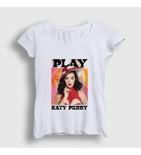 Presmono Kadın Beyaz Play Müzik Katy Parry T-Shirt 486502tt