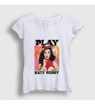 Presmono Kadın Beyaz Play Müzik Katy Parry T-Shirt 486502tt