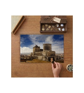 Orta Çağ kalesi Bedzin Polonya- Tarihi Mimari Tasarımı 240 parça Ahşap Puzzle Ahşap Kutuda MP01189