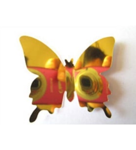 Ev Dekorasyon 3D PVC Kelebek 12 li Duvar Süsleme Gold Aynalı V2