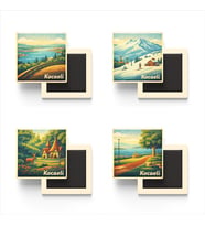 Kocaeli - Baskılı Buzdolap Magneti Kare - 9x9 cm - 4 Adet