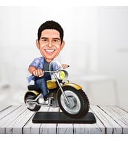 kişiye özel karikatür biblo motorlu genç