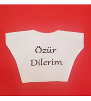 Özür Dilerim Yazılı Peluş Oyuncak Tişörtü