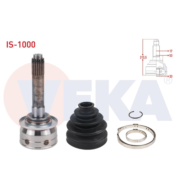 AKS KAFASI SOL-SAG ON DIS 17X33X53 UZUNLUK 213,5mm ISUZU D-MAX