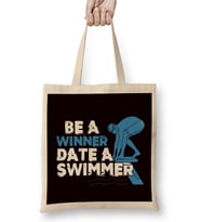 Funny Be Winner Date Swimmer Swimming Pool Athlete Coach Bez Çanta Uzun Saplı