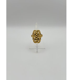 Arnes Jewelry Çelik 22 Ayar Altın Kaplama Ayarlanabilir Yüzük (Gold)