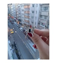 Gotik Siyah Kelebek Kadın Ayarlanabilir Siyah Detaylı Gümüş Yüzük