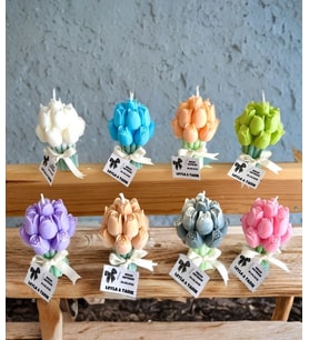 Mumelia Candles Lale Buket - Doğal Soya Hediyelik Mum - 15 Adet