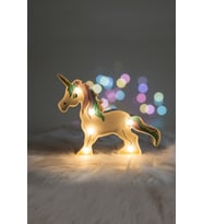 Sevimli Unicorn Gece Lambası, Yumuşak Işık, Çocuk Odası Dekoru (Krem)