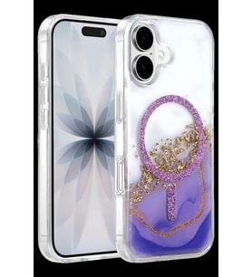 Onegif iPhone 17 Lotus Simli Magsafe Kapak - Mor