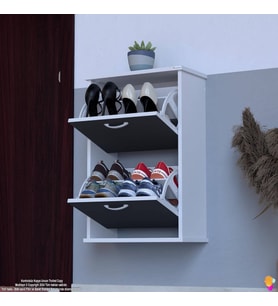 Modilayn UMAY Asma Kapı Önü 52x 78 x 26 cm’ lik 2 Düşer Kapak 4 Göz Bölmeli Ayakkabılık
