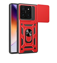 Mi 14T Kılıf Pars Lens Yüzüklü Silikon - Kırmızı