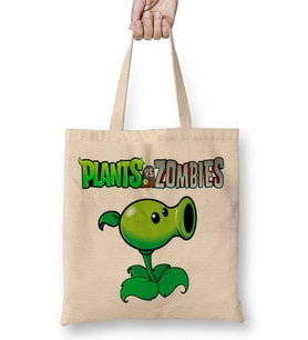 Peashooter Plants ve Zombies Bez Çanta Uzun Saplı