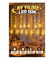 Ay Yıldız LED Işık Zinciri – Sıcak Beyaz Dekoratif Aydınlatma