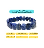 Sertifikalı Sodalit Doğal Taş Roleks Bileklik