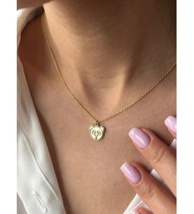 Kişiye Özel 925 Ayar Gümüş Panda Figürlü Kolye (Gold)