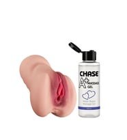 Büyük Boy Çift Girişli Anal Ve Vajinal Gerçekçi Mastürbatör + Kayganlaştırıcı 100 ml (Ten)