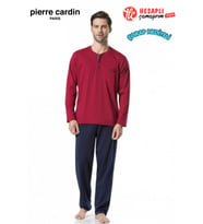 Pierre Cardin Premium Seri Erkek Rahat Kesim Uzun Kol %100 Pamuk Penye Kutulu Çeyiz/Gündelik Pijama Takım