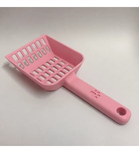 3D Baskı Kedi Kumu Küreği - Geniş Hazneli Eleme Küreği-Pembe